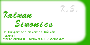 kalman simonics business card