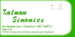 kalman simonics business card